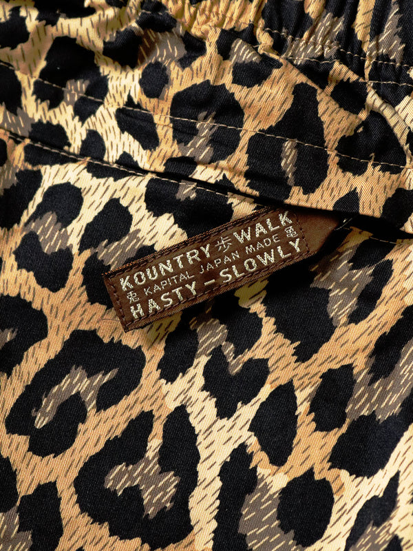 Kapital Combed Burberry Leopard Print Easy Short Pants