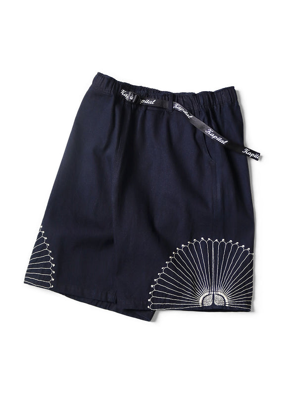 Kapital 10oz IDG×IDG denim easy shorts (furoshiki embroidery) Pants
