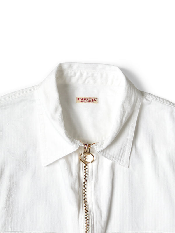 Kapital Herringbone Twill Sleeveless Zipper Work Shirt