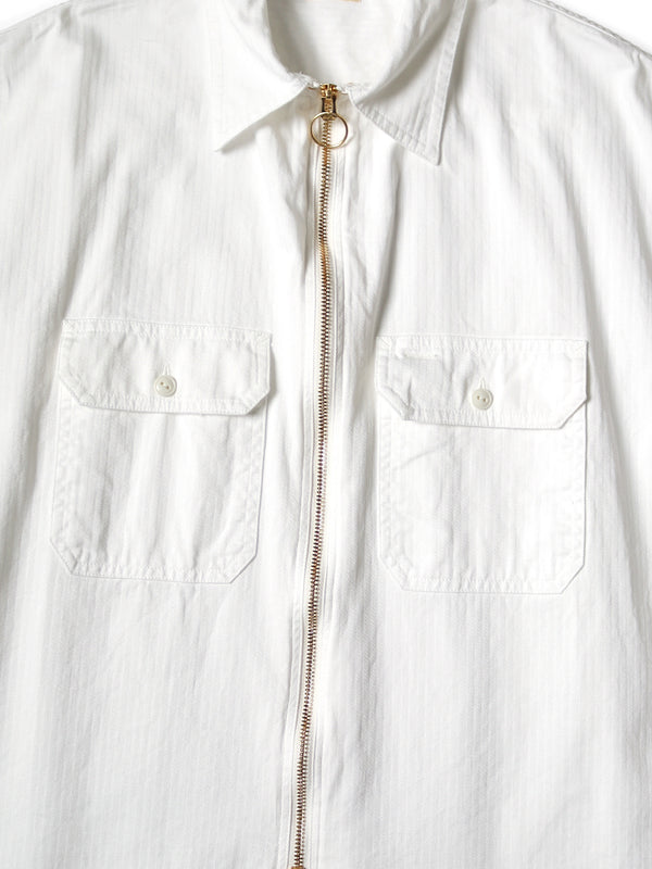 Kapital Herringbone Twill Sleeveless Zipper Work Shirt