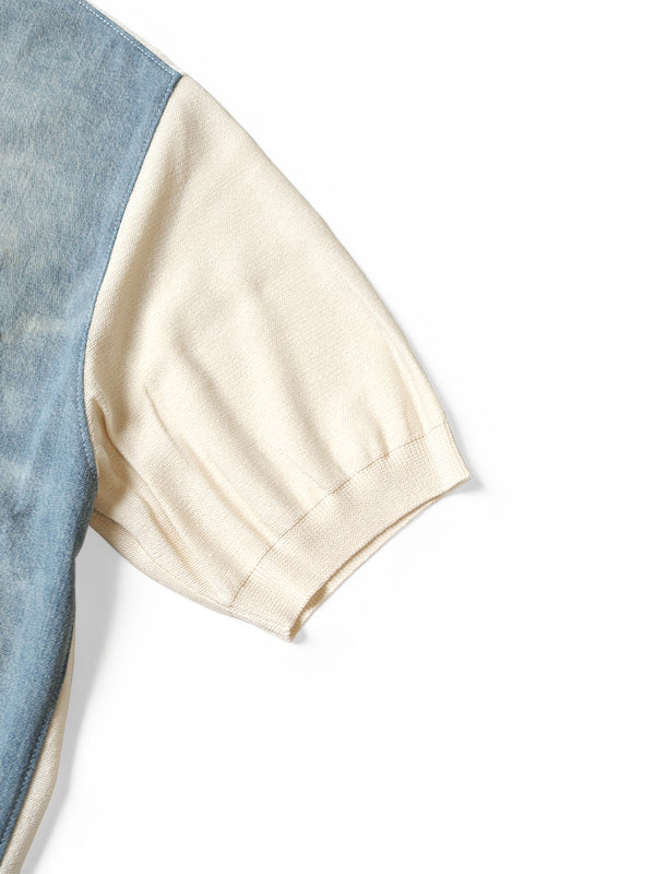 Kapital knit x 8oz denim coverall polo shirt