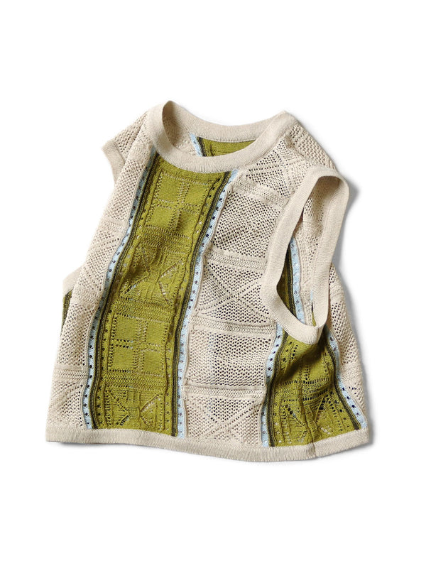 Kapital 12G Crochet Knit Bustier Vest Women