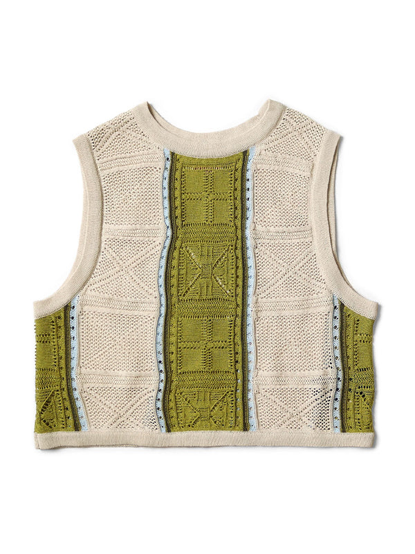 Kapital 12G Crochet Knit Bustier Vest Women