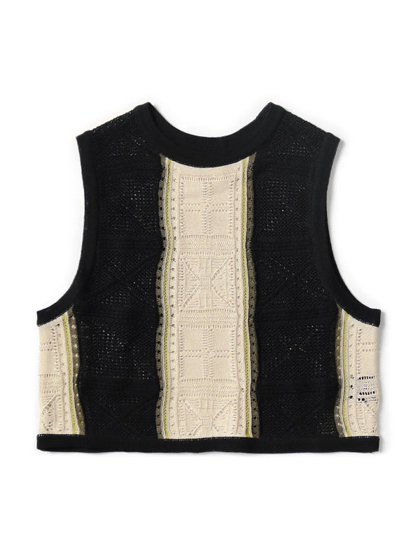 Kapital 12G Crochet Knit Bustier Vest Women