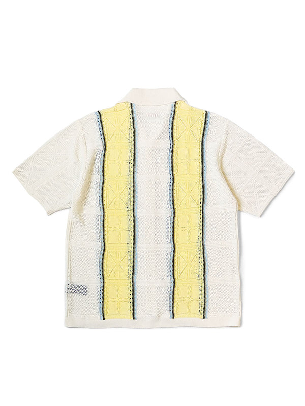Kapital 12G Crochet Knit Tennessee Aloha Polo Tee