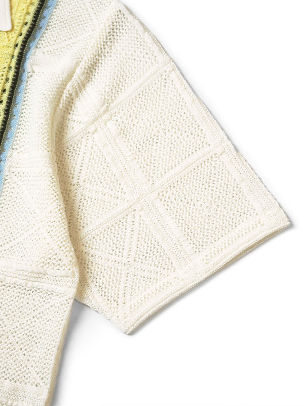 Kapital 12G Crochet Knit Tennessee Aloha Polo Tee