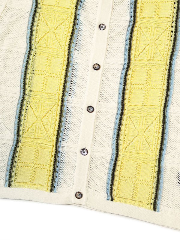 Kapital 12G Crochet Knit Tennessee Aloha Polo Tee
