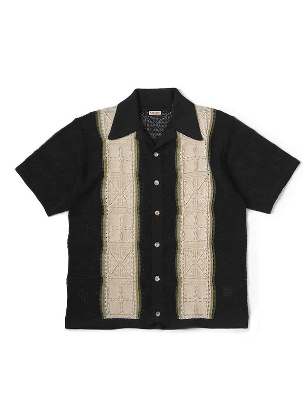 Kapital 12G Crochet Knit Tennessee Aloha Polo Tee