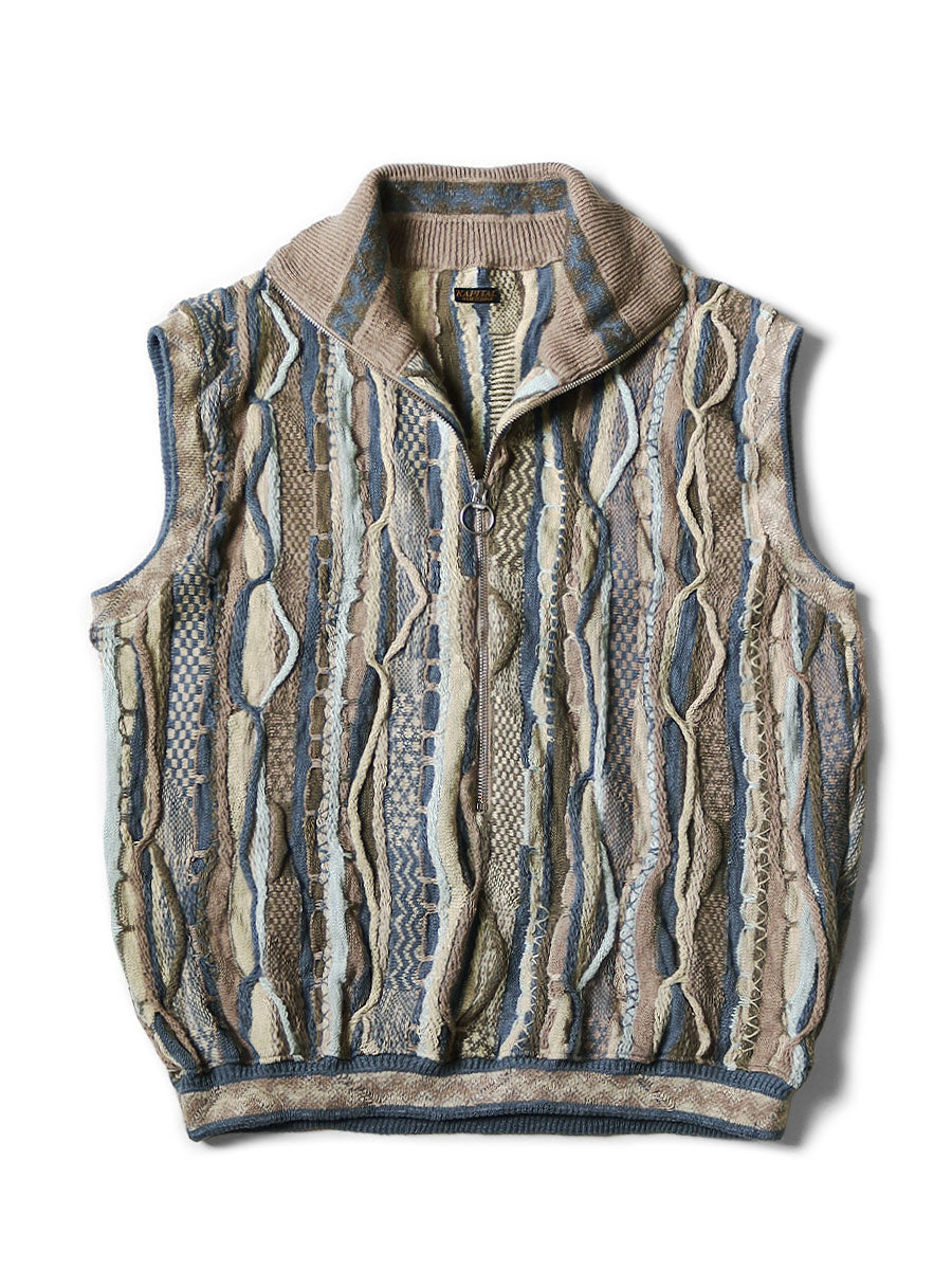 Kapital 7G Knit GAUDY Half Zip Vest – HARUYAMA Kapital 7G Knit GAUDY Half Zip Vest – HARUYAMA