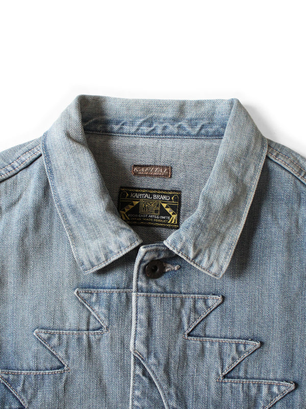Kapital 12oz Denim Santo Domingo Thunderbird Jacket (Processed)