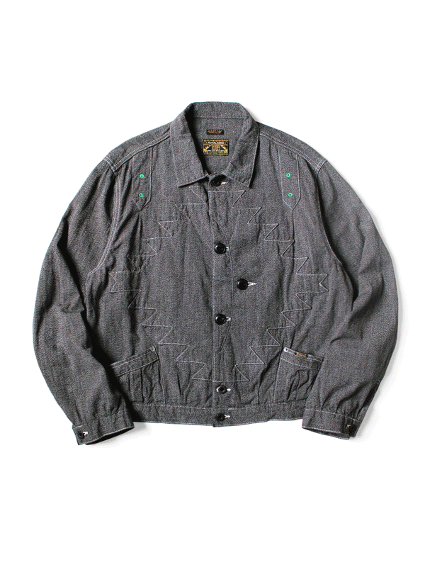 Kapital Heather Chambray Santo Domingo Thunderbird Jacket – HARUYAMA Kapital Heather Chambray Santo Domingo Thunderbird Jacket – HARUYAMA