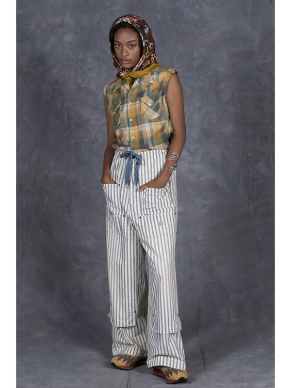 Kapital 9oz French Hickory W Knee Easy Baggy Pants