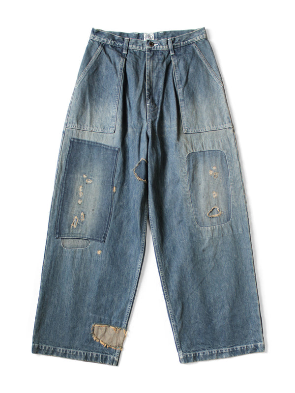 Kapital 14oz Denim Fatigue Baggy Pants (Rushfield Remake)