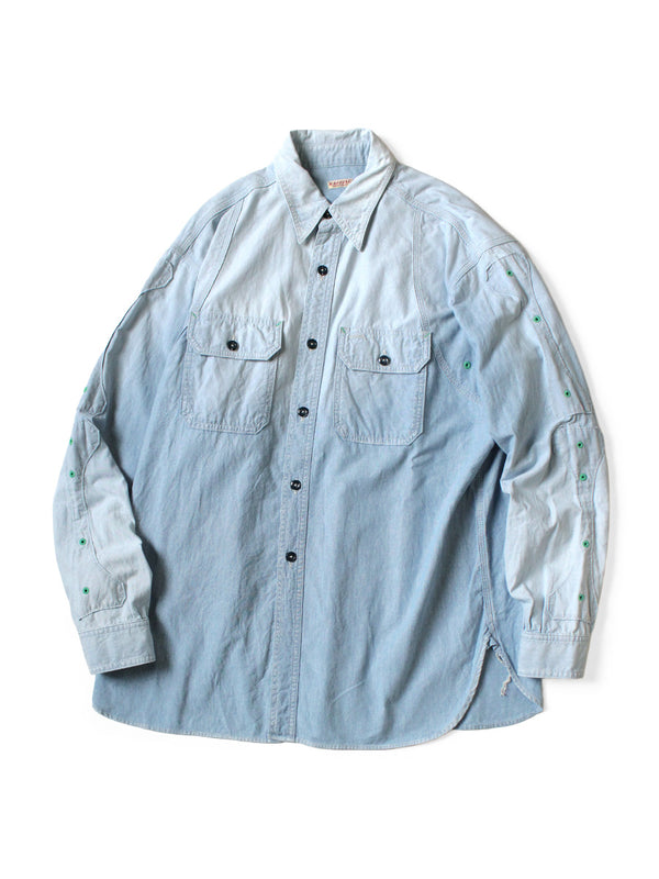Kapital Chambray BONE Patch Ventilator Work Shirt (long sleeve)