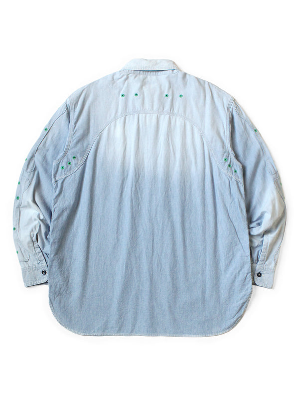 Kapital Chambray BONE Patch Ventilator Work Shirt (long sleeve)