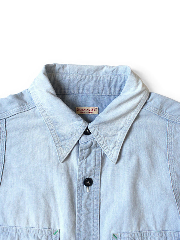 Kapital Chambray BONE Patch Ventilator Work Shirt (long sleeve)