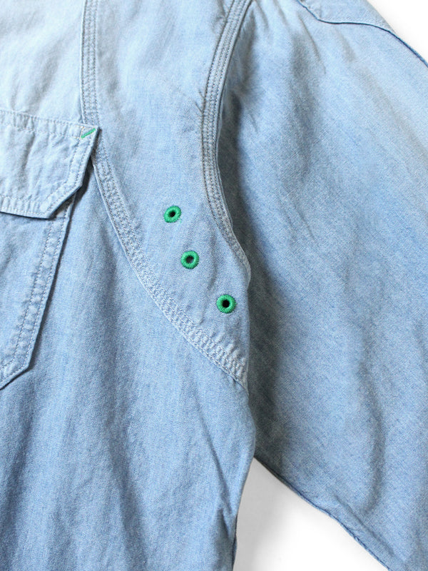 Kapital Chambray BONE Patch Ventilator Work Shirt (long sleeve)