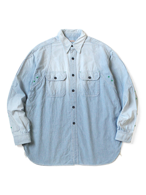 Kapital Chambray BONE Patch Ventilator Work Shirt (long sleeve)