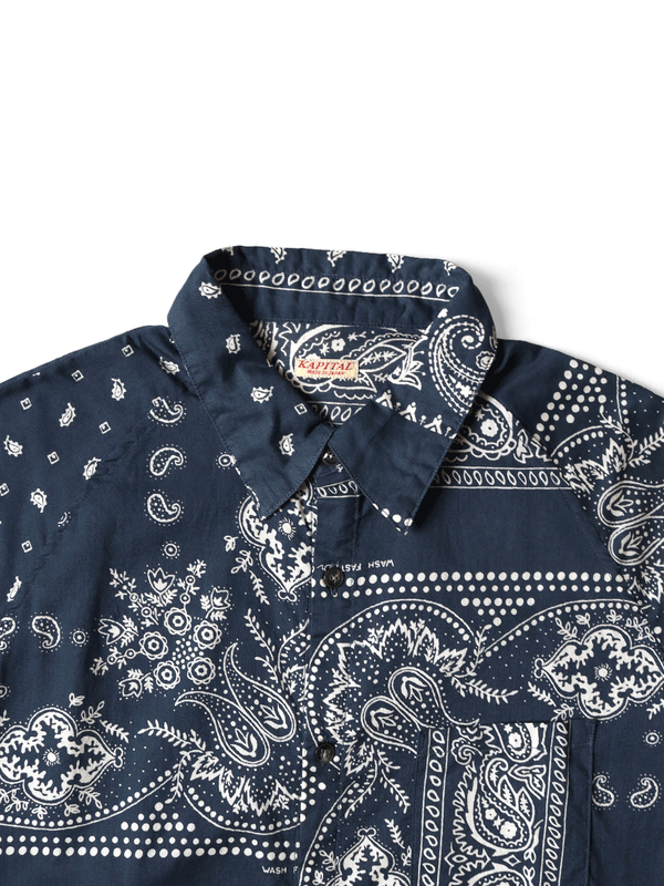 Kapital Gauze Rat Brand Bandana Patchwork Raglan Shirt (long sleeve)