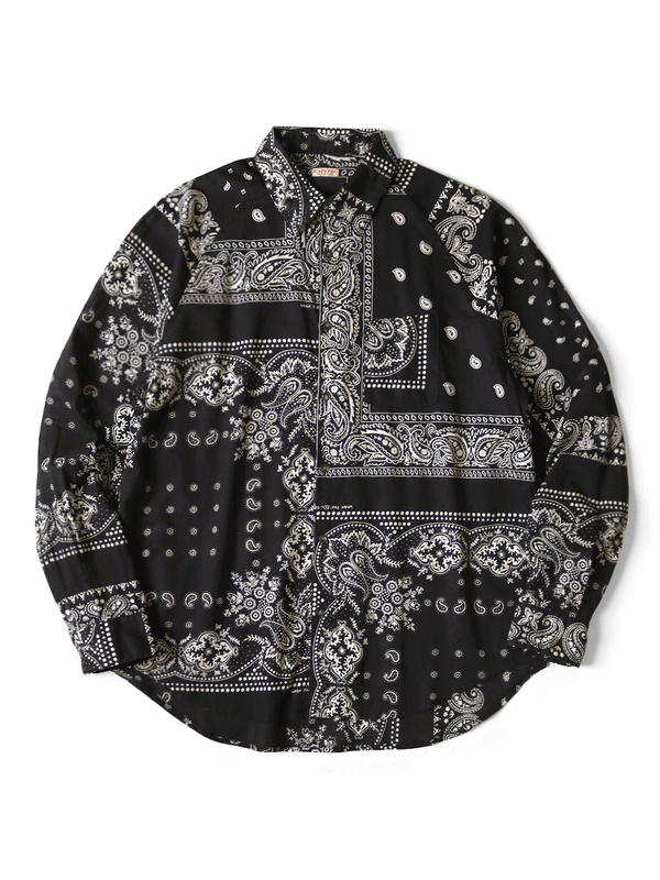 Kapital Gauze Rat Brand Bandana Patchwork Raglan Shirt (long sleeve)
