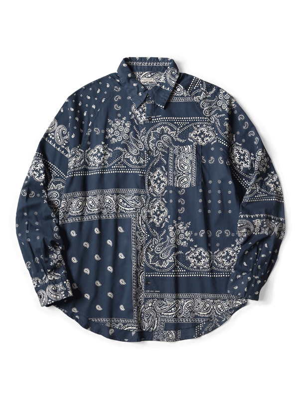 Kapital Gauze Rat Brand Bandana Patchwork Raglan Shirt (long sleeve)