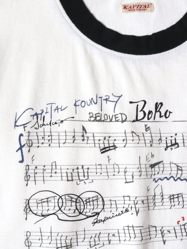 Kapital 20/- Jersey Ringer Tee (BORO Elegy print)