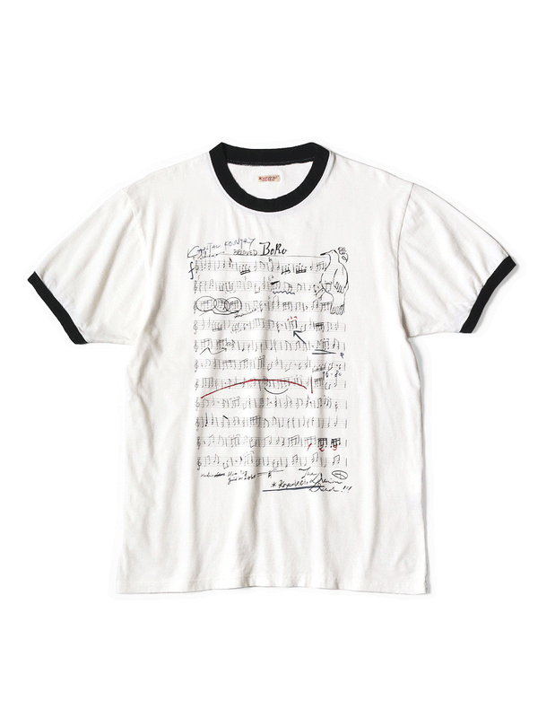 Kapital 20/-Tenjiku Ringer T-shirt (BORO Elegy pt) Tee