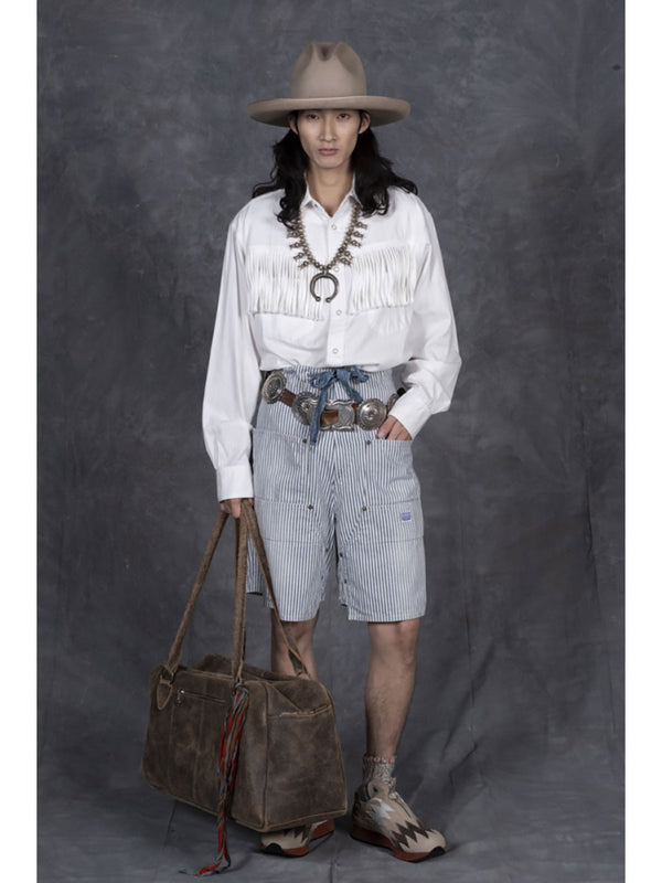 Kapital 10oz Hickory W Knee Easy Shorts pants