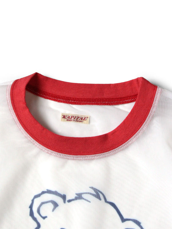 Kapital Sheer Jersey 20 ersey Ringer T-shirt (Peckish Little Bear pt) women