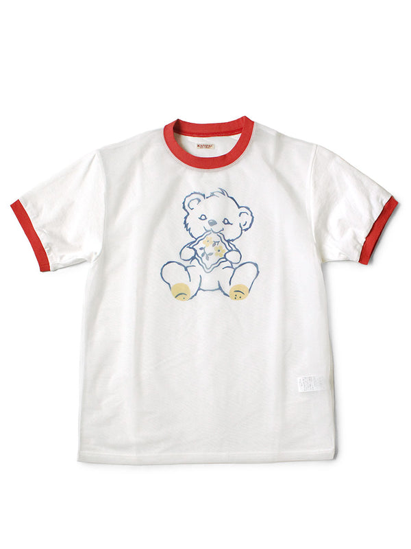 Kapital Sheer Jersey 20 ersey Ringer T-shirt (Peckish Little Bear pt) women