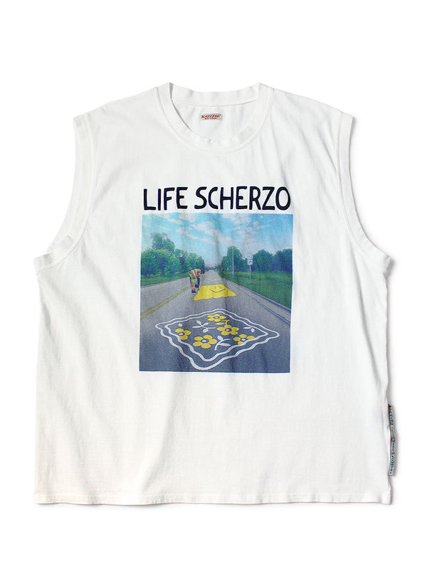 Kapital 20 Jersey Sleeveless BIG-T (LIFE SCHERZO ROAD SIGN PAINT) Tee