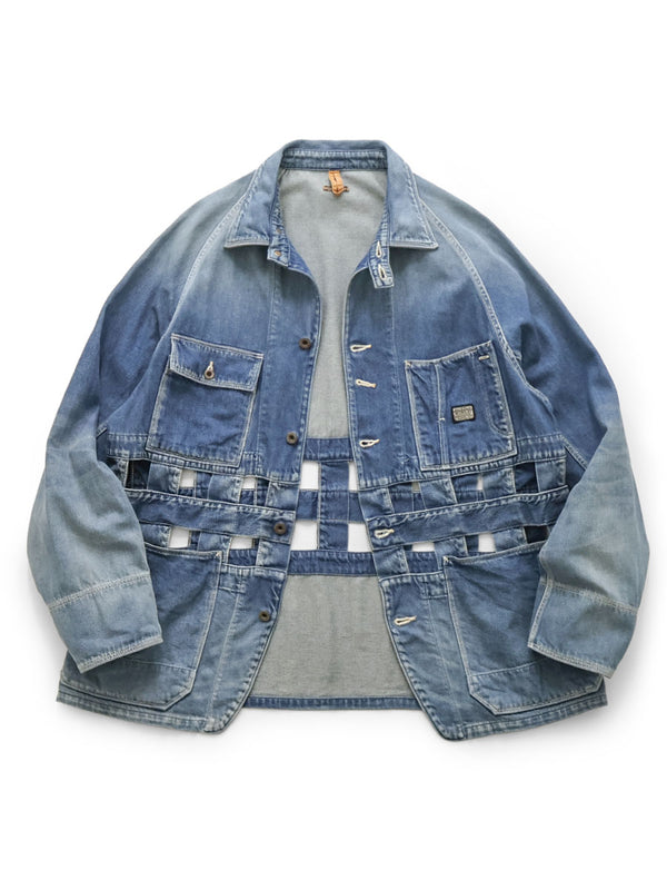 Kapital 11.5oz Denim Windowpane CACTUS Coveralls Jacket