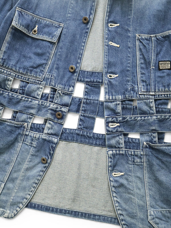 Kapital 11.5oz Denim Windowpane CACTUS Coveralls Jacket
