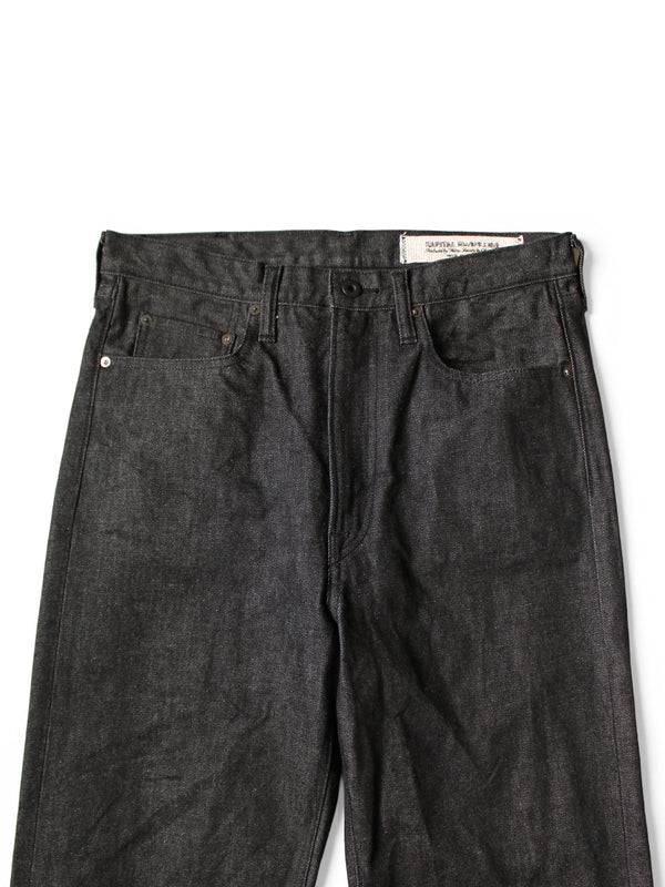 Kapital 14oz Black Denim 5P Monkey TH (Zip) Pants