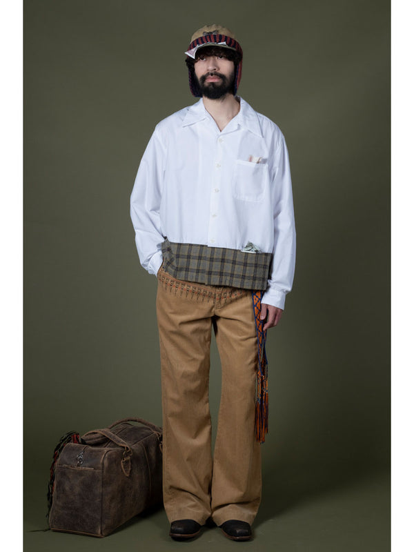 Kapital Check Wool Open-Collar Shirt