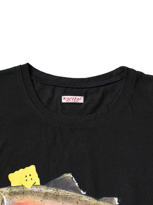 Kapital 20 Jersey Cropped T-shirt (1 Trout Peckish Rainbow) Tee