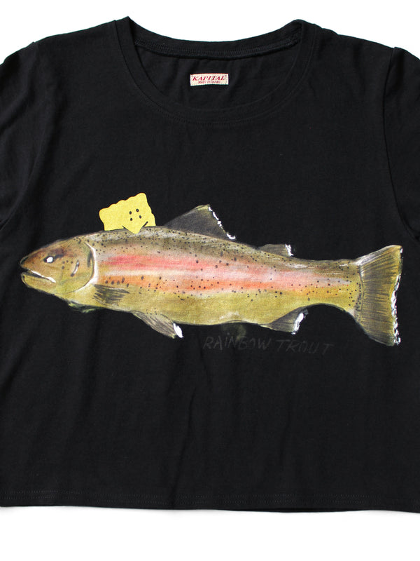 Kapital 20 Jersey Cropped T-shirt (1 Trout Peckish Rainbow) Tee