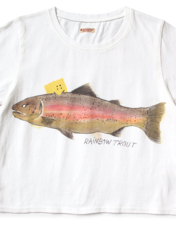 Kapital 20 Jersey Cropped T-shirt (1 Trout Peckish Rainbow) Tee