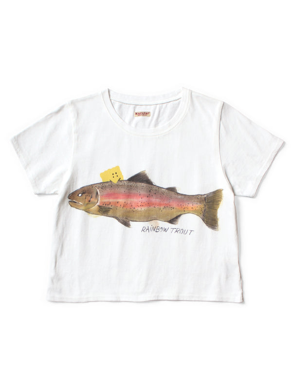 Kapital 20 Jersey Cropped T-shirt (1 Trout Peckish Rainbow) Tee