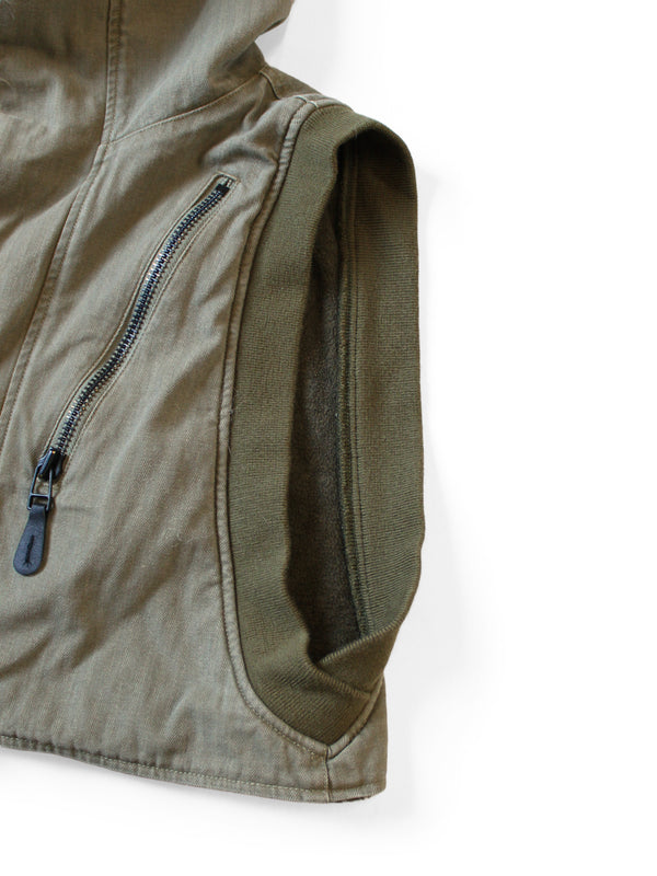 Kapital Herringbone Hoodie with Faux Fur Vest