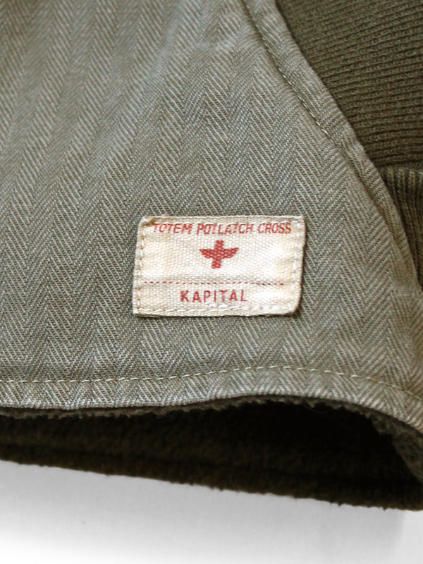 Kapital Herringbone Hoodie with Faux Fur Vest