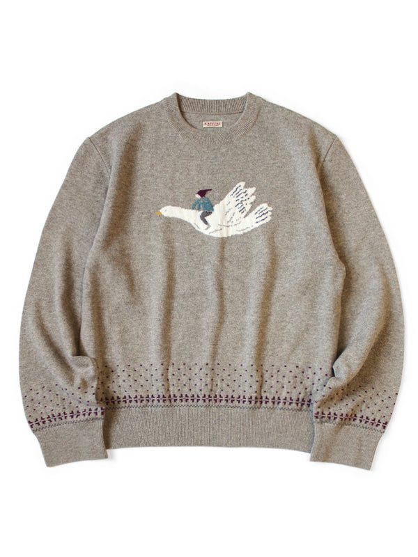 Kapital 12G Wool Crew Neck Sweater (FLY GOOSE)