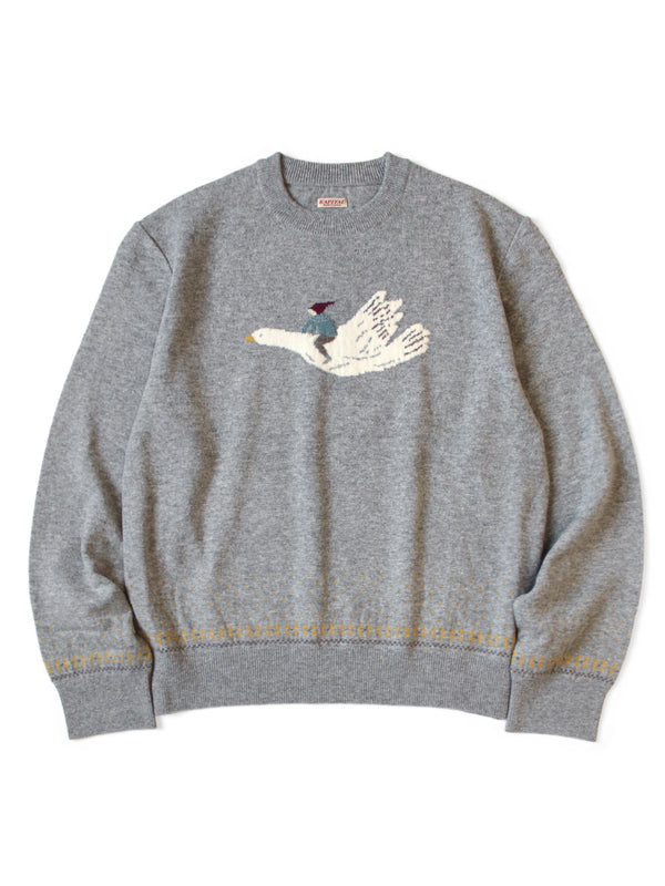 Kapital 12G Wool Crew Neck Sweater (FLY GOOSE)