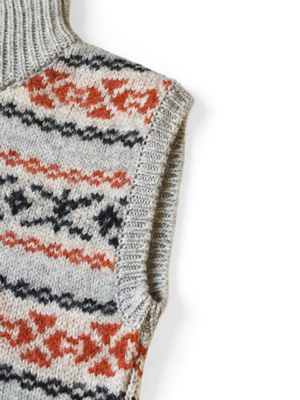 Kapital 3G Wool Yellowknife Fair Isle Half Zip Vest