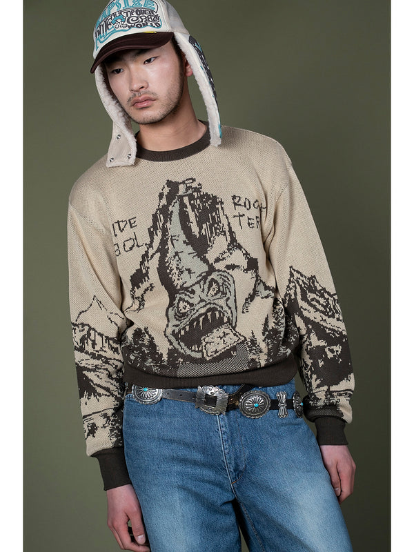Kapital Vintage Crew Sweater - Slide Rock Bolt