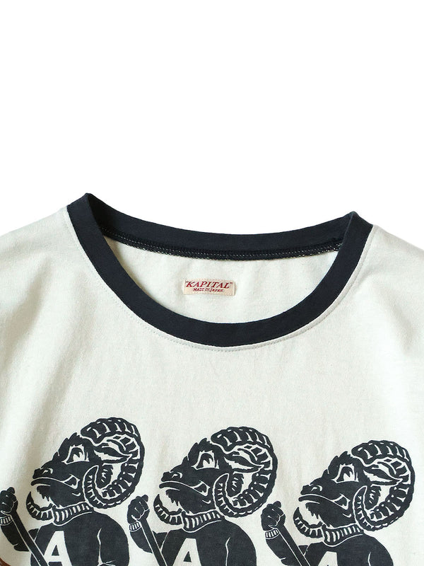 Kapital 20/- Jersey Crew Neck Long Sleeve T-Shirt (`A`SHEEPpt)