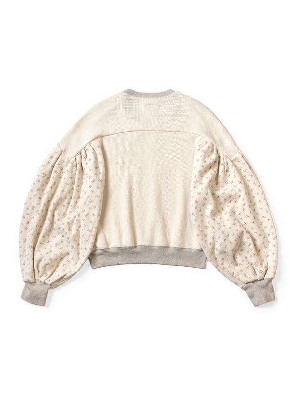 Kapital Waffle Jersey Small Flower pt 2TONE Bouffant Sleeve Sweatshirt