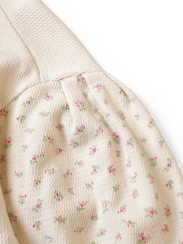 Kapital Waffle Jersey Small Flower pt 2TONE Bouffant Sleeve Sweatshirt