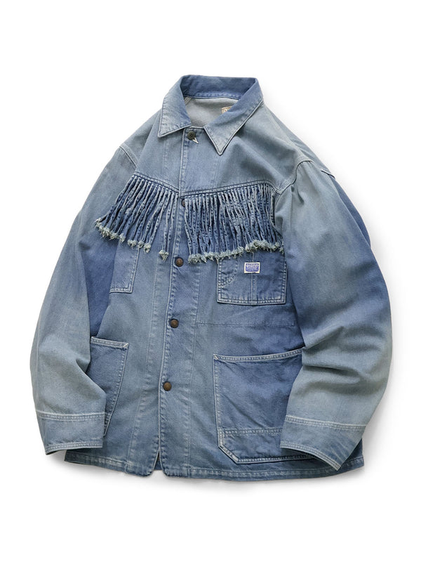 Kapital 11.5oz Denim Fringe Coveralls jacket