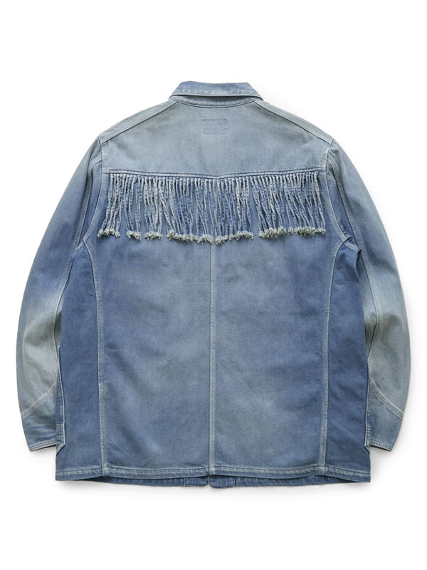 Kapital 11.5oz Denim Fringe Coveralls jacket